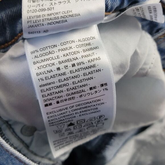 Levi’s 501 Distressed Jeans Womens‎ 27x24 Washed Button Wedgie Straight Stretch - Picture 7 of 15